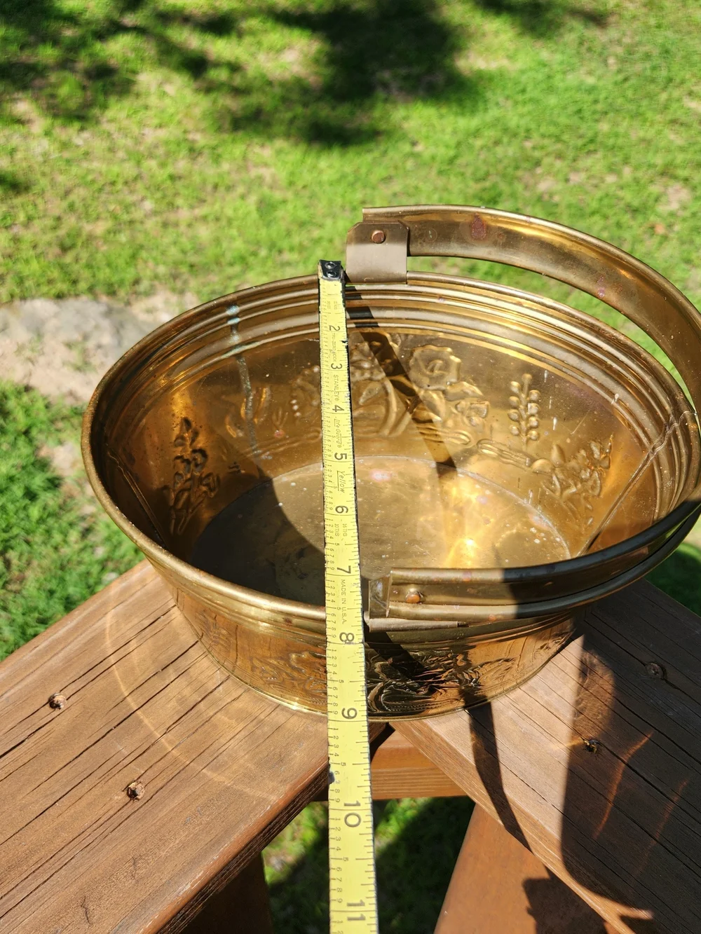 Brass Decorative Flower Basket / Planter with Handle
